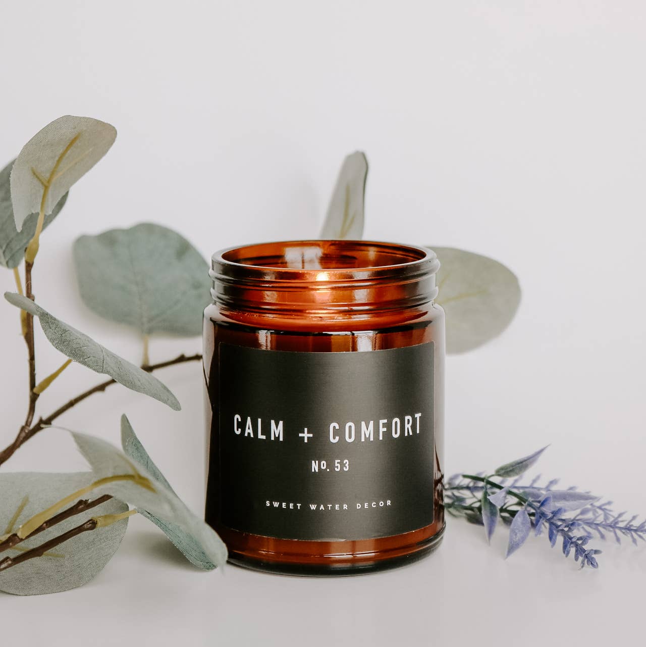 Calm and Comfort Soy Candle - Amber Jar - 9 oz