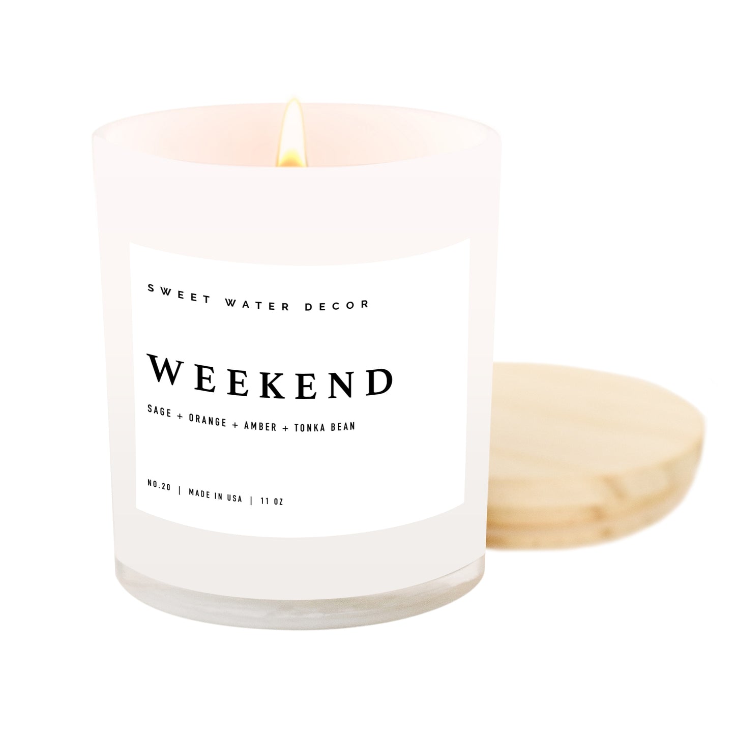 Weekend Soy Candle | White Jar Candle + Wood Lid - Hometown Refuge 
